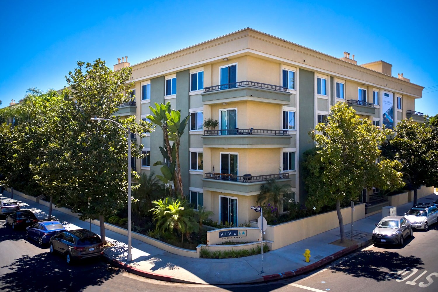 Exterior of apartment building