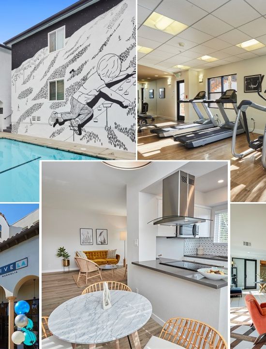 a collage of apartment imagery