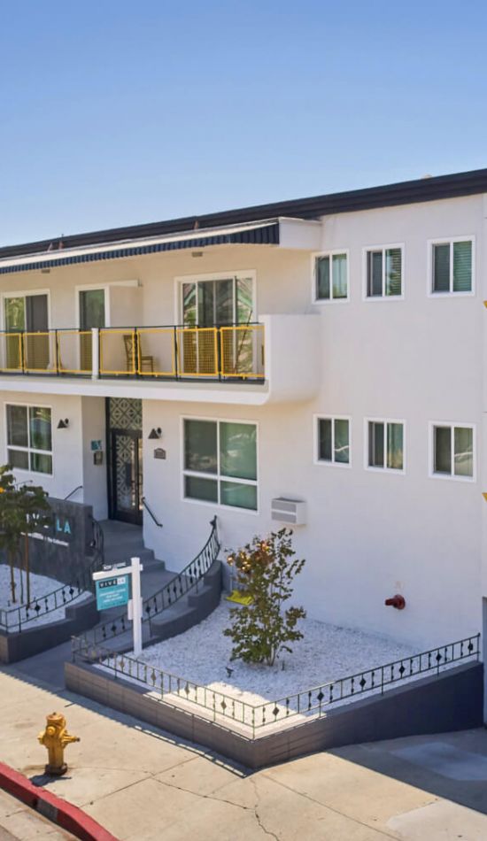 Apartments in West Hollywood; The backside of Chloe on Curson courtyard apartment in Los Angelos