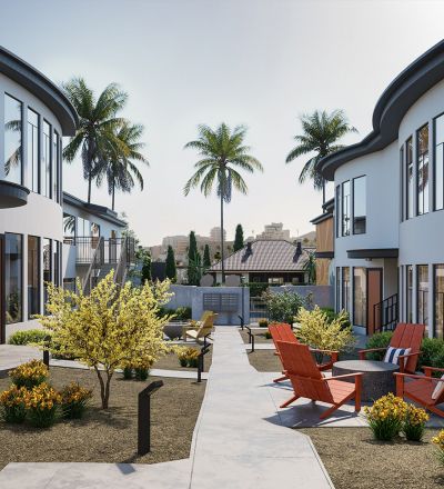 Aiden on Ash courtyard area