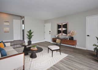 Side shot of the living room area at Aiden on Ash