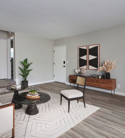 Side shot of the living room area at Aiden on Ash