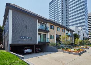 Side shot of the Beau on Bundy building and indoor parking area