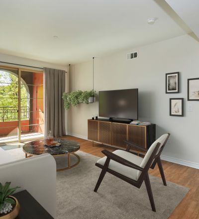Living room area at Park Encino apartments in LA