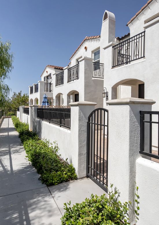 Stone pavement leading to the back entrance to the Rancho Serrano apartments; Thousand Oaks rental real estate;