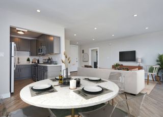 Clover on Carlton living room connected to the dining area and the kitchen