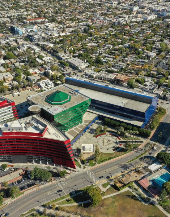 Pacific Design Center and surrounding area aerial