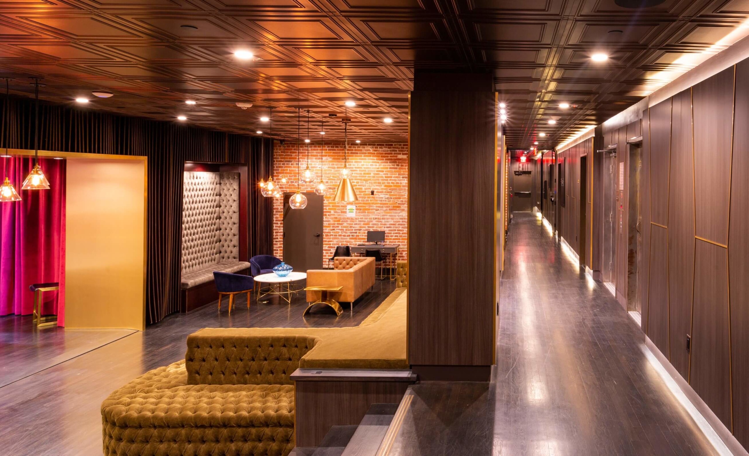 The Gershwin Apartment hallway with lounge sitting areas