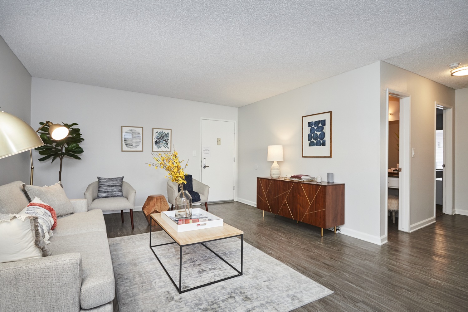 Living area of Violet on Virgil apartment building