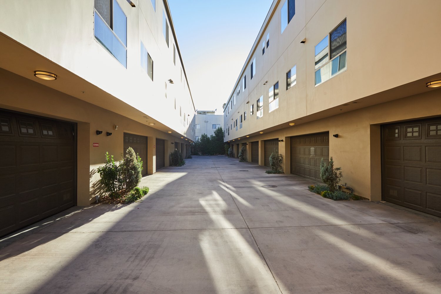 Garage doors of the Townhomes at Magnolia Woods