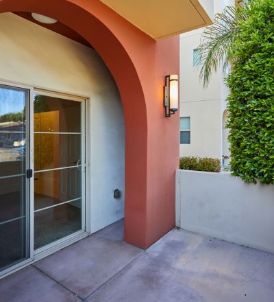 Back patio of the townhomes at Magnolia Woods