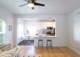 Kitchen with bar seating