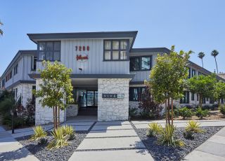 Exterior view of Hayden on Hollywood Boulevard; rental LA apartments