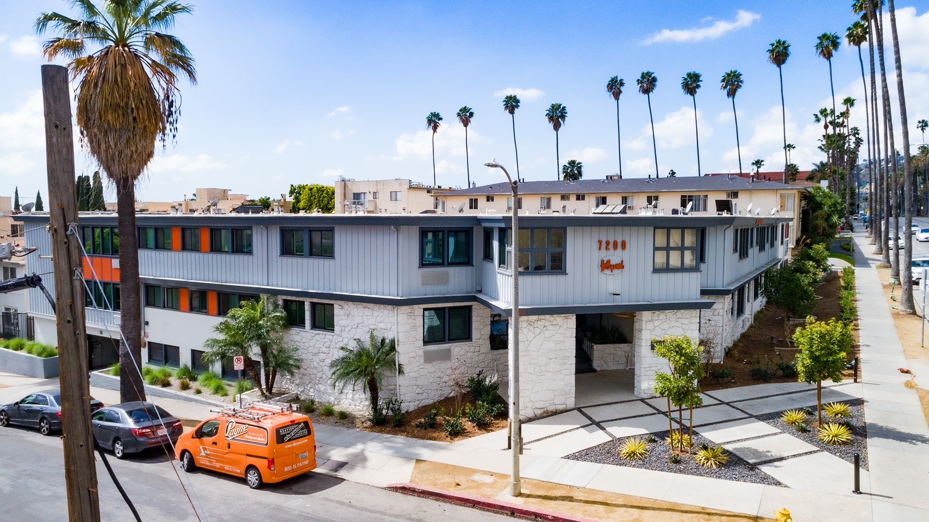Exterior of Hayden on Hollywood Boulevard from the side.