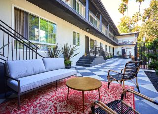 Nora on Norton courtyard