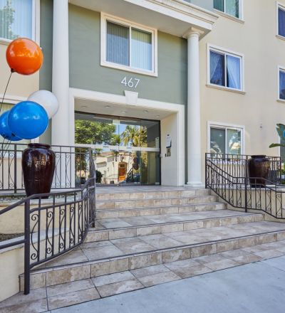 entrance to an apartment building