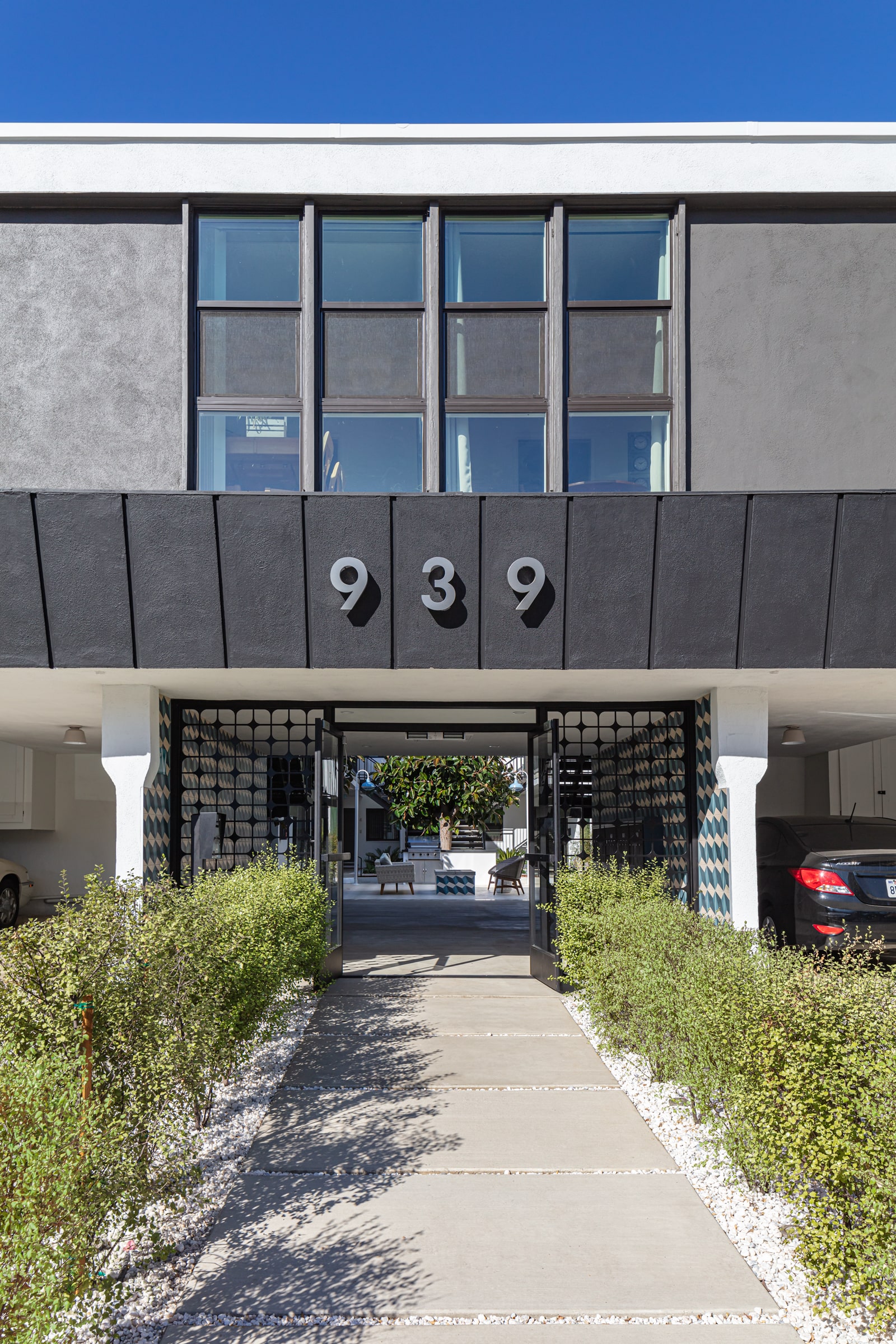 entrance to an apartment building