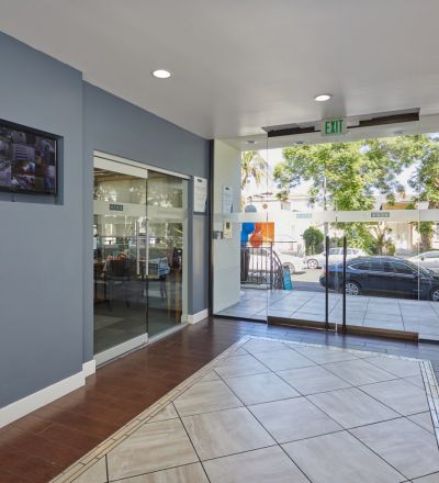 lobby entrance way of apartment building