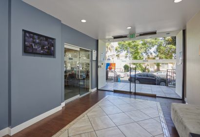 lobby entrance way of apartment building
