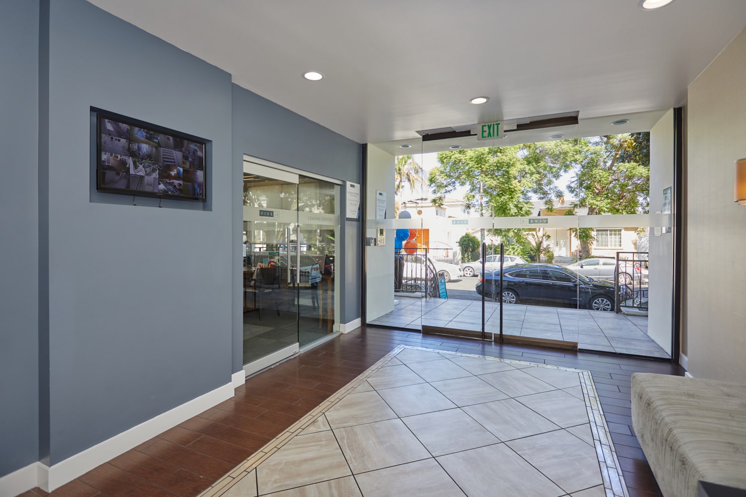 lobby entrance way of apartment building