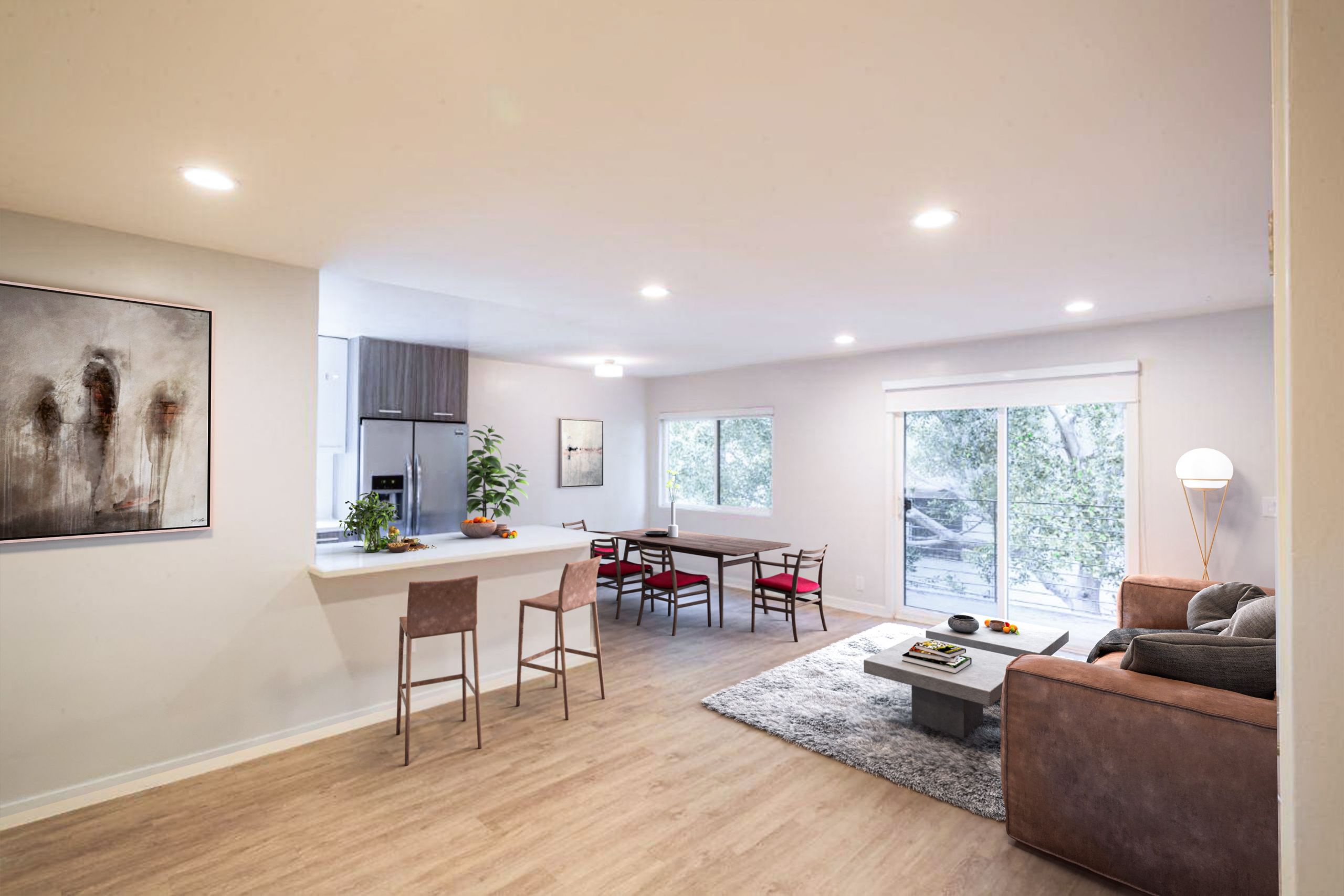 Living room and Kitchen