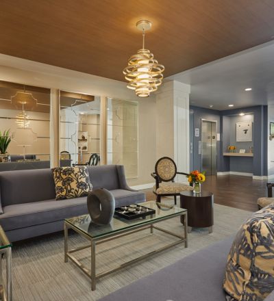 lobby of apartment building