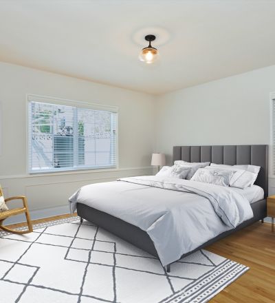 Rental LA apartment bedroom, furnished; Hayden on Hollywood Boulevard