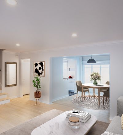 Living room and kitchen table