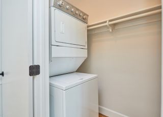Rental LA apartment washer and dryer closet; Hayden on Hollywood Boulevard