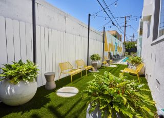 Sitting area by pool