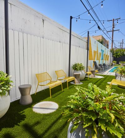 Sitting area by pool