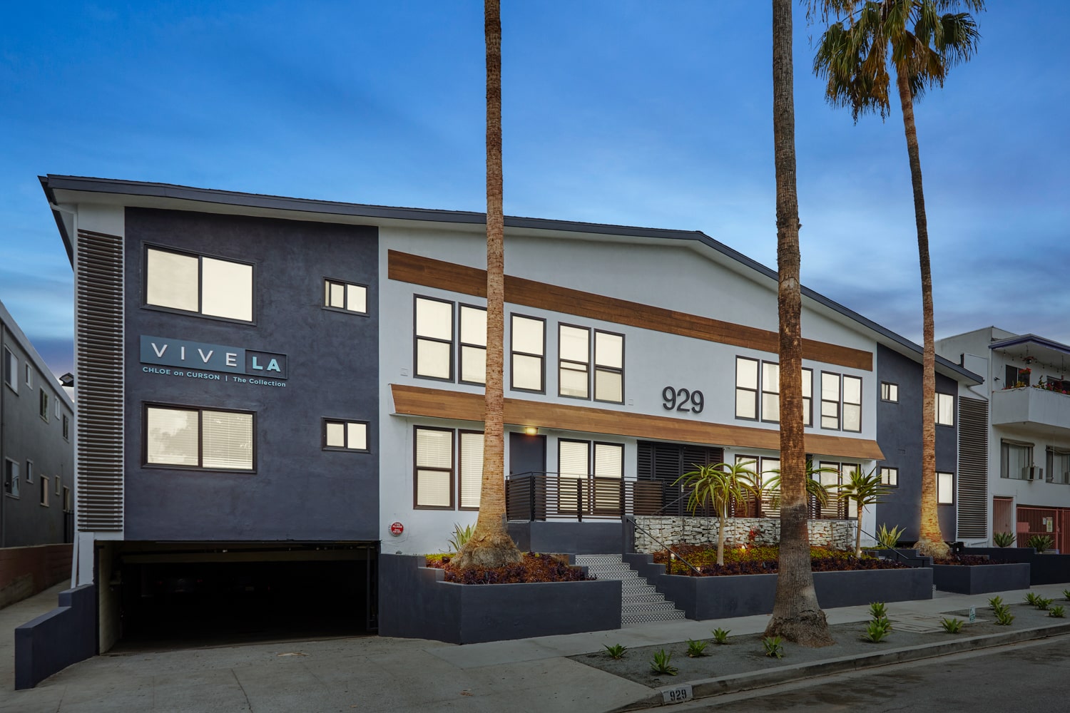 Exterior view of Chloe on Curson at night