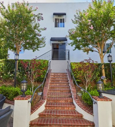Staircase leading to apartment