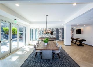 Virgil Avenue Los Angeles; Stylish dining area in San Diego's Violet On Virgil Apartments Apartments